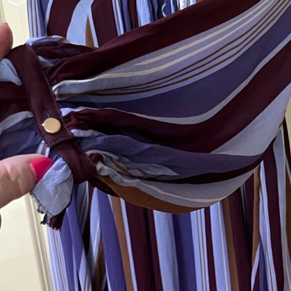 NWT BANANA REPUBLIC Balloon-Sleeve Top Purple Women’s Size Medium Tall - Picture 6 of 8